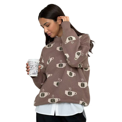 Pull Femme Motif Tasse de Café