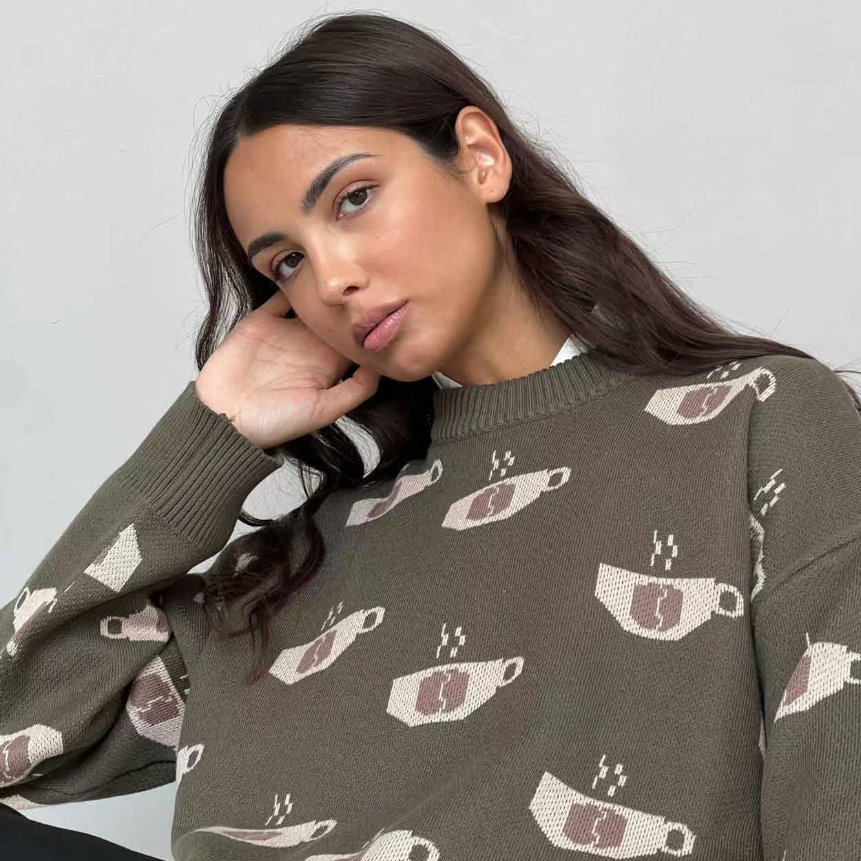 Pull Femme Motif Tasse de Café